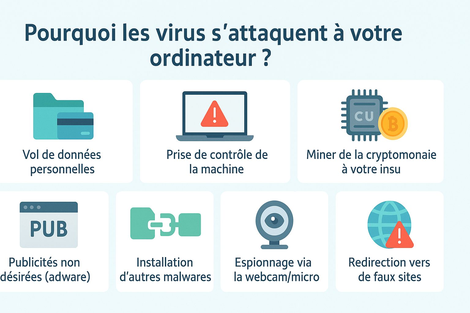 Liste des principales menaces informatiques